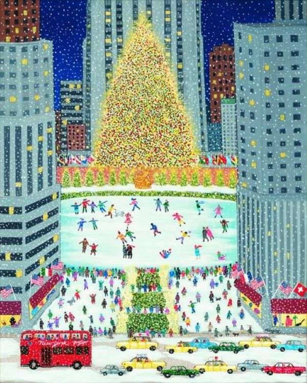Malowanie świątecznego Manhattanu puzzle online