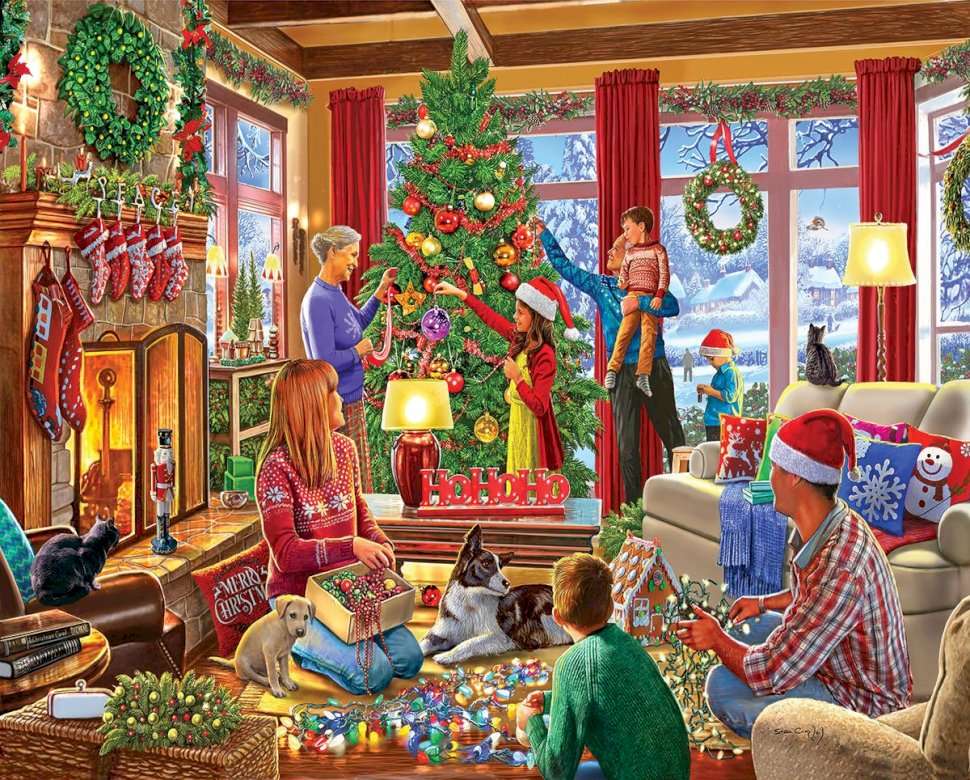 Malowanie Świąt w domu puzzle online