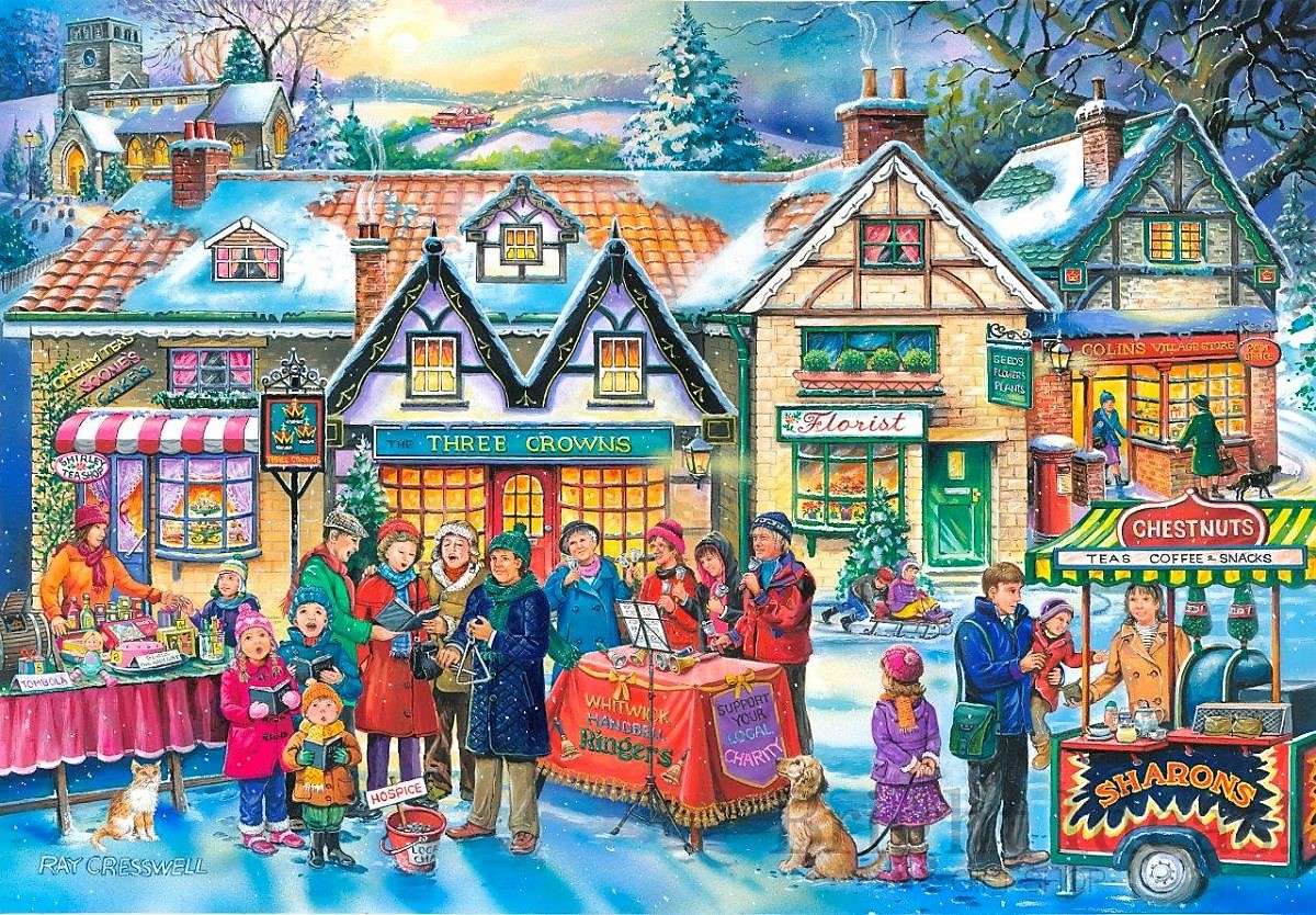 Malowanie Jarmarku Bożonarodzeniowego puzzle online