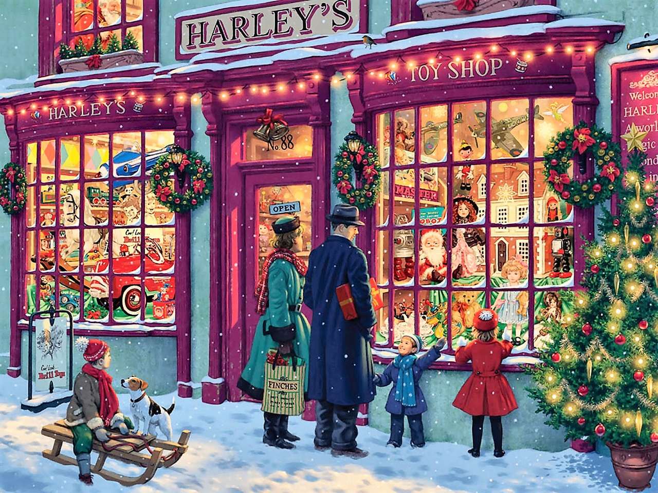 Malowanie świątecznych zakupów puzzle online
