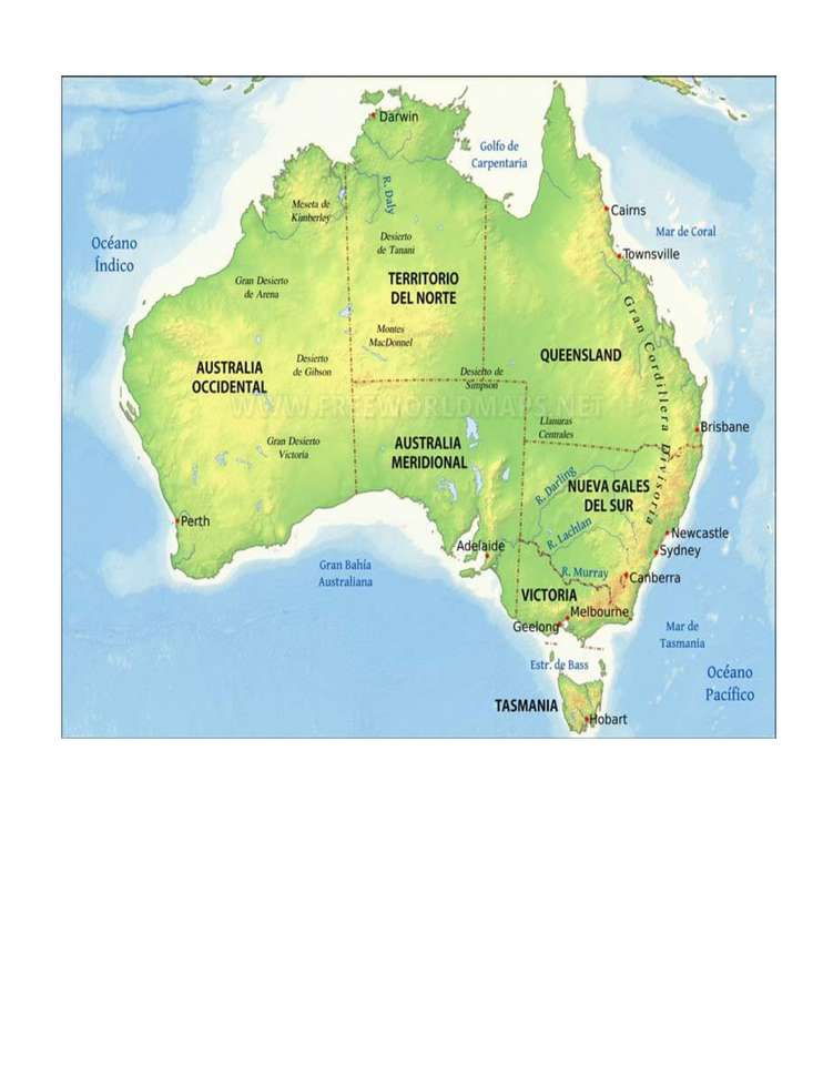 mapa Australii puzzle online