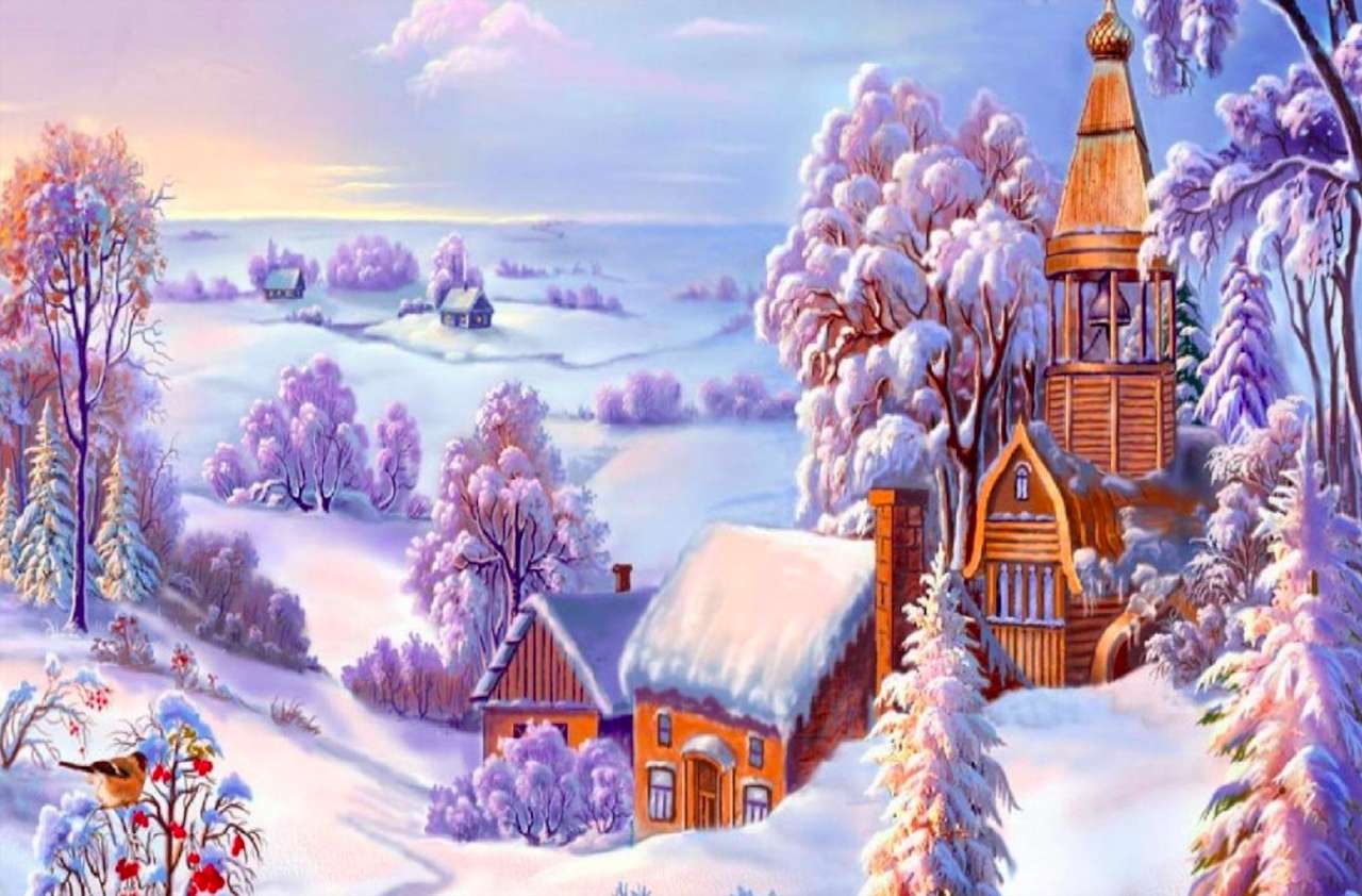 Malarstwo zimowe -Winter painting puzzle online