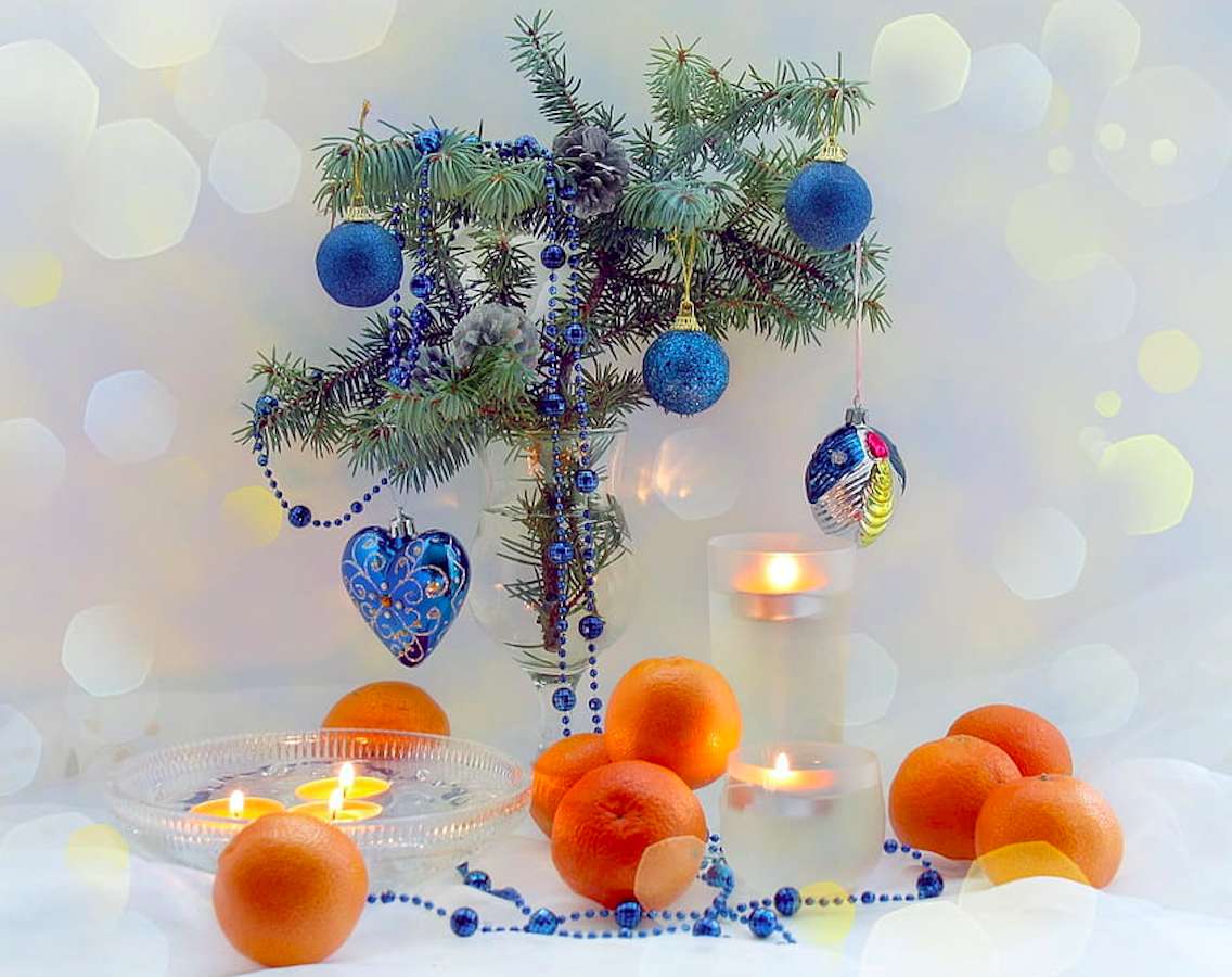 Prze-piękny, uroczy stroik świąteczny puzzle online