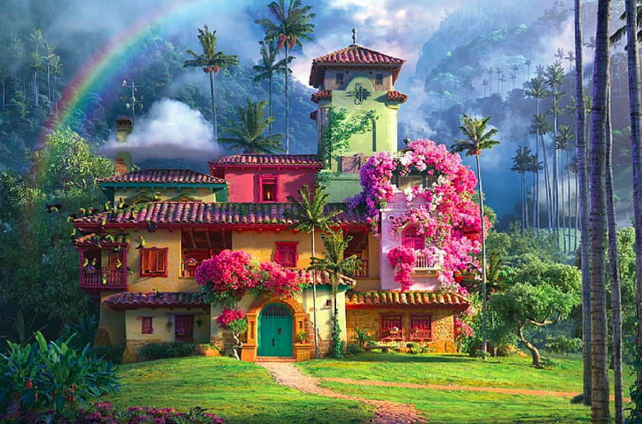 Piękny, kwitnący'' kwiatowy dom puzzle online