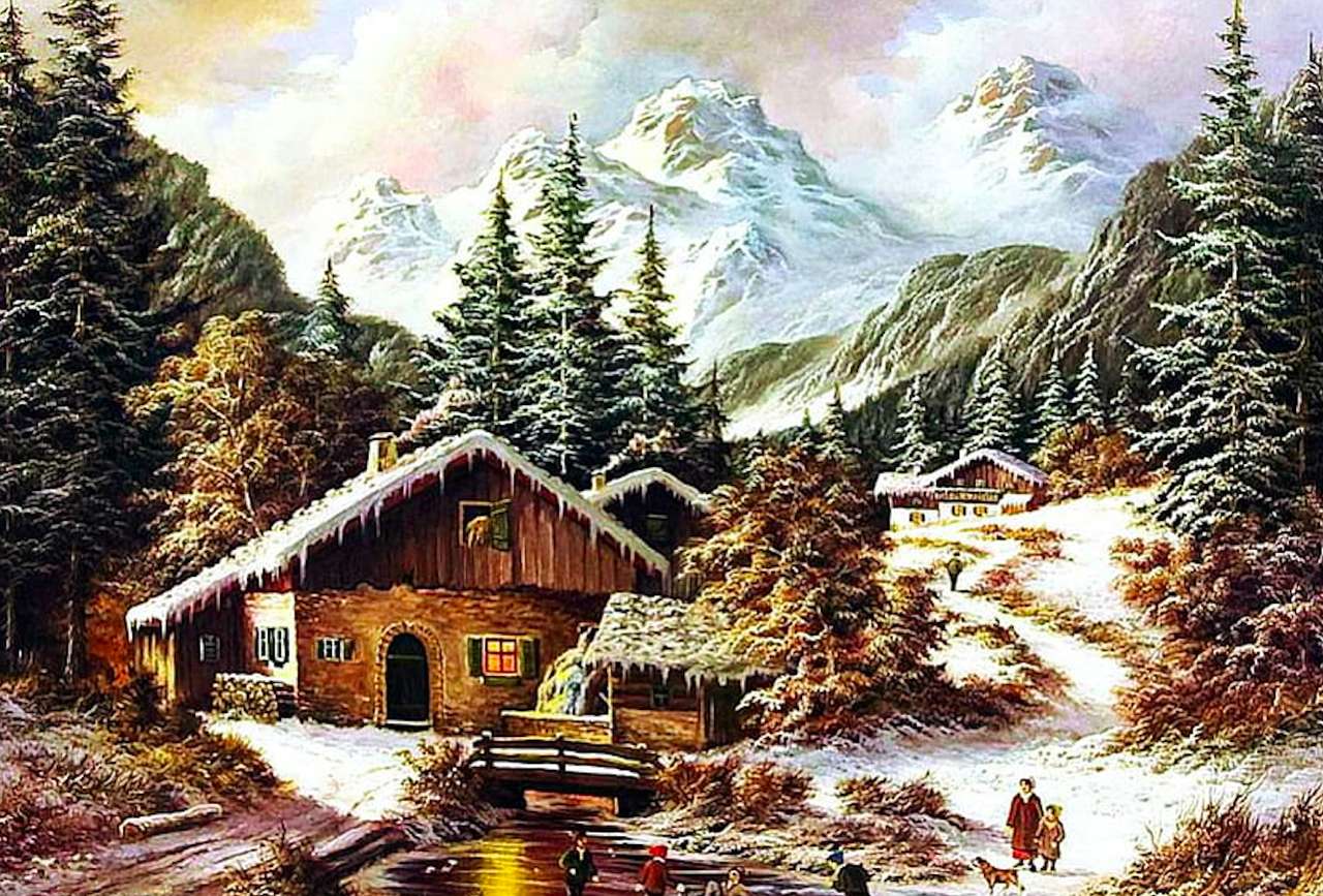 Zima w górach, piękny widok:) puzzle online