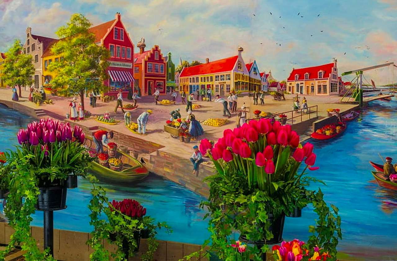 Urocze holenderskie miasteczko puzzle online