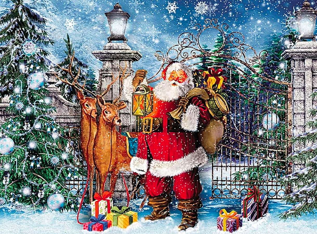 Mikołaj już przy bramie -Santa at the Gate puzzle online