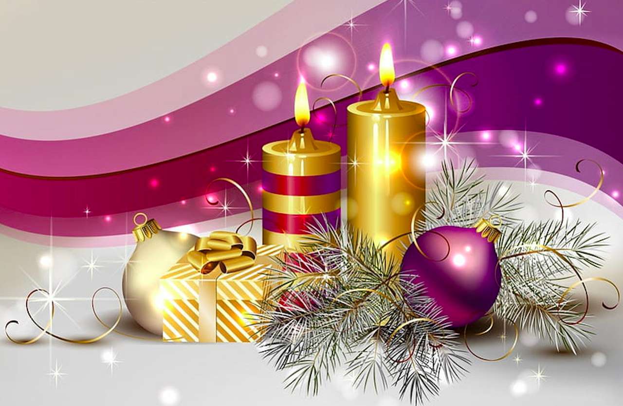 Fioletowa inspiracja świąteczna, urocza puzzle online