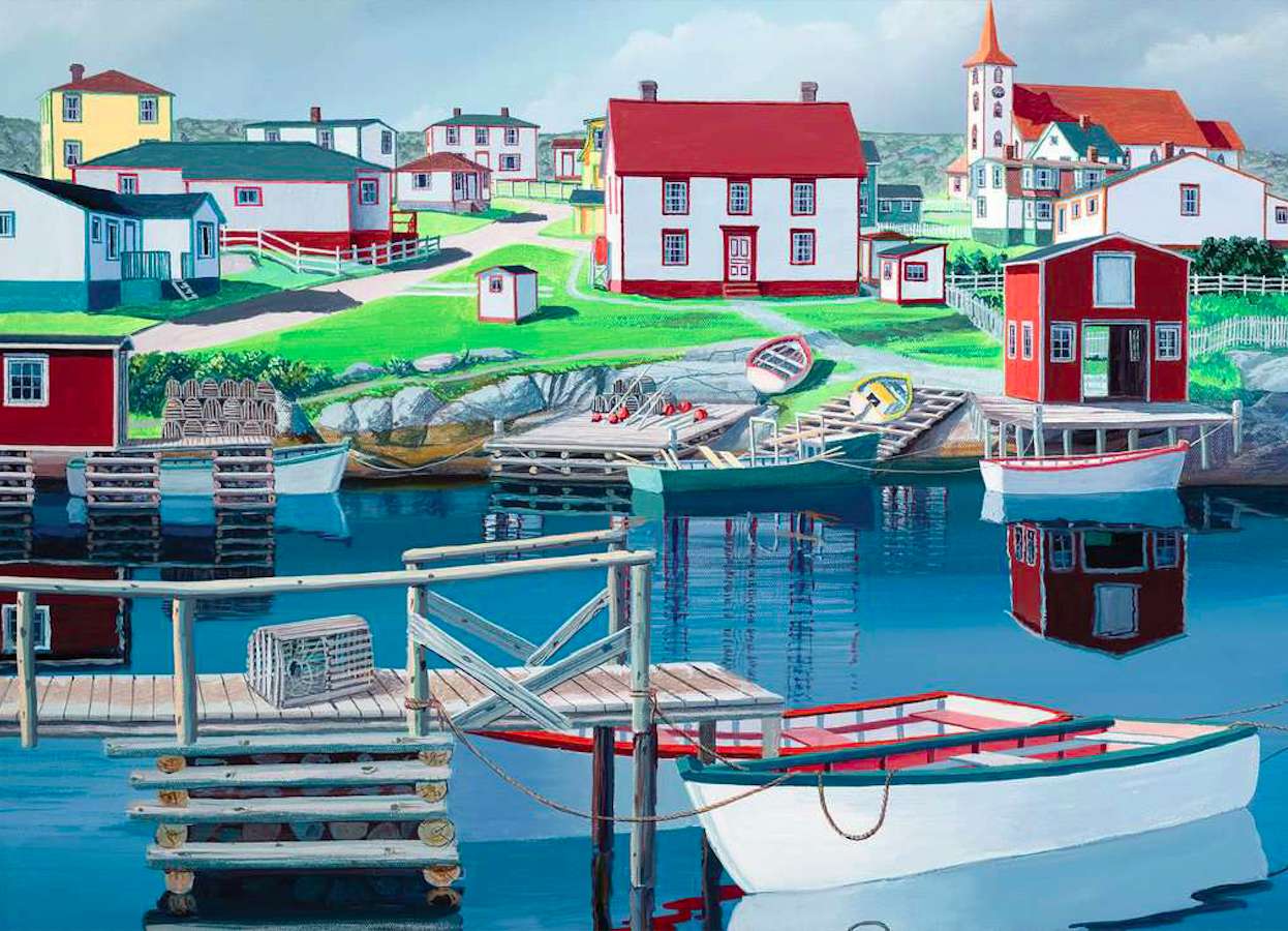 Port w uroczym miasteczku puzzle online
