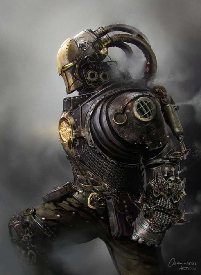 Steampunkowy robot puzzle online