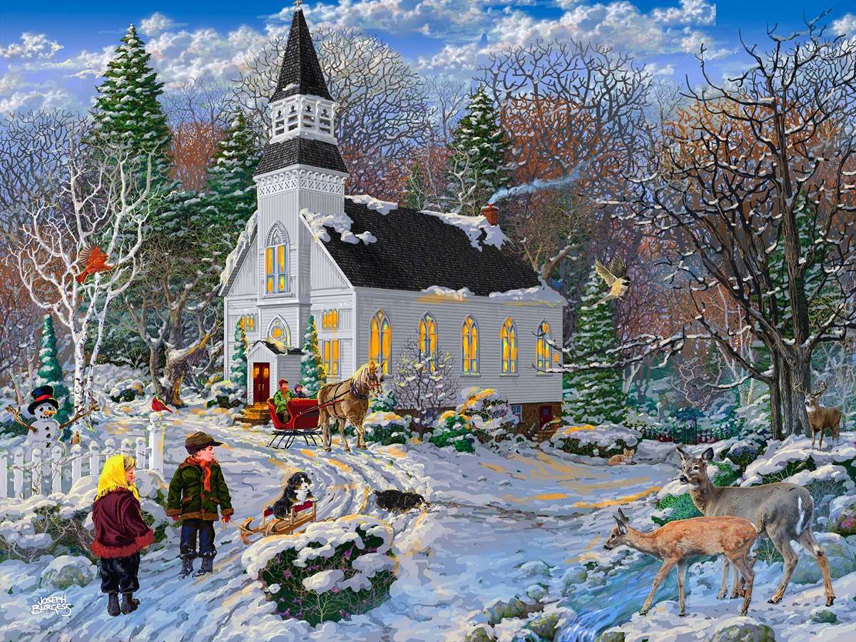 A przed kościółkiem zimą taki widok:) puzzle online