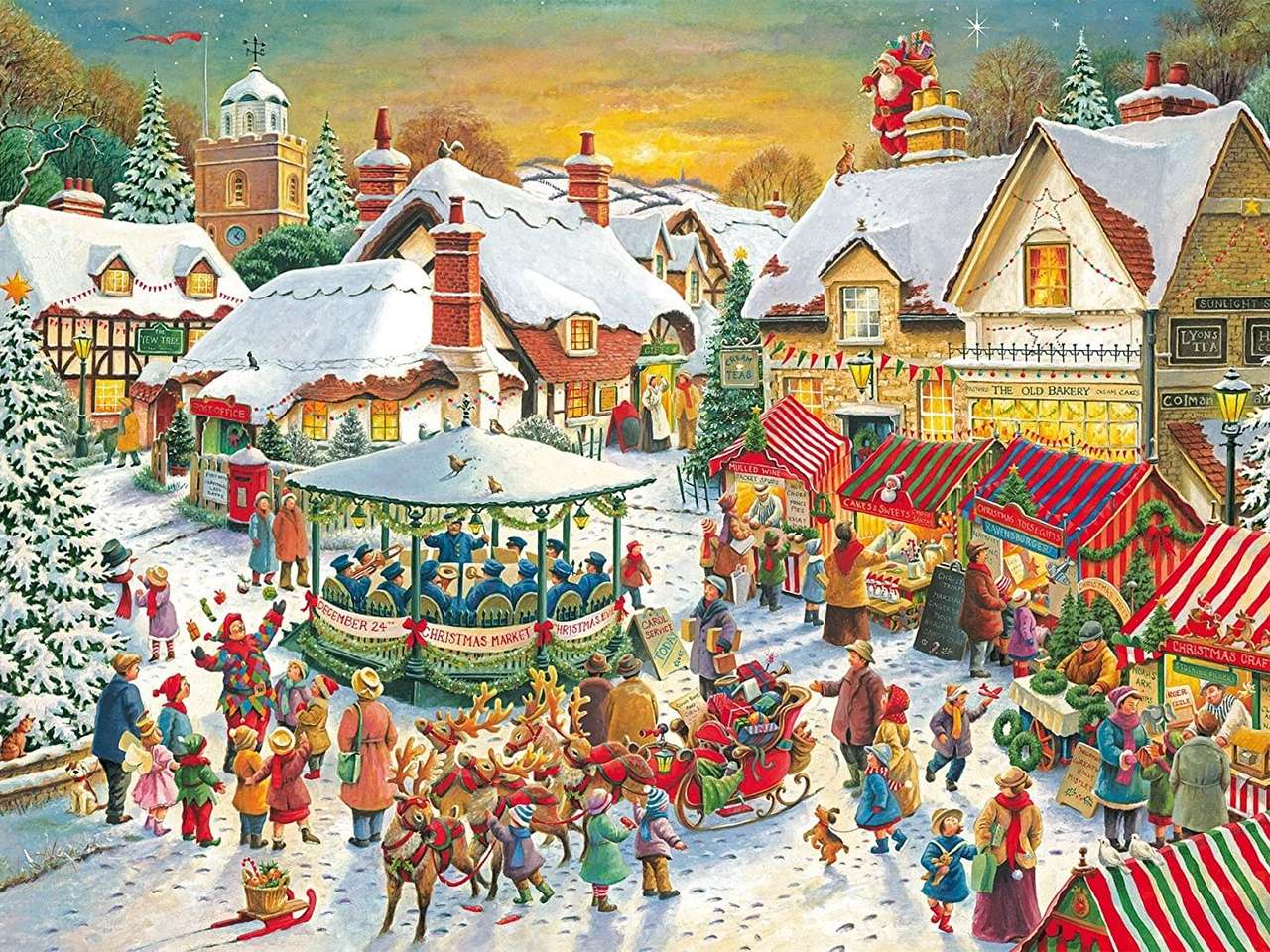 Świąteczny nastrój w miasteczku puzzle online