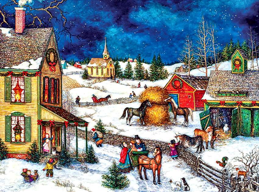 Wszyscy wracają na Boże Narodzenie, piękny czas puzzle online