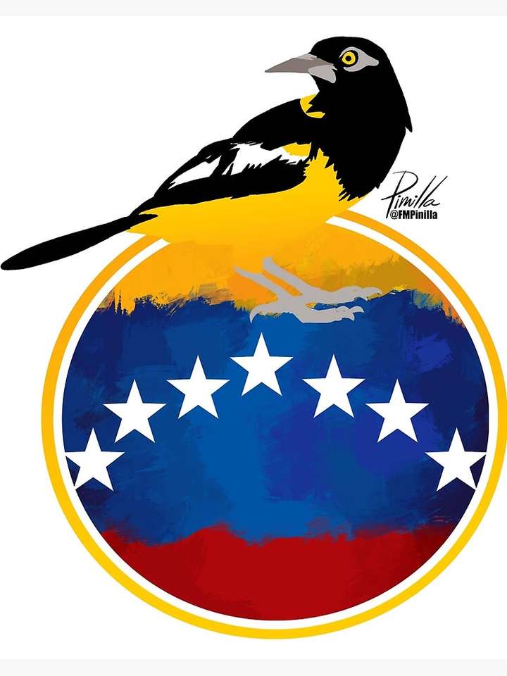 Turpial zmieszany z flagą Wenezueli puzzle online