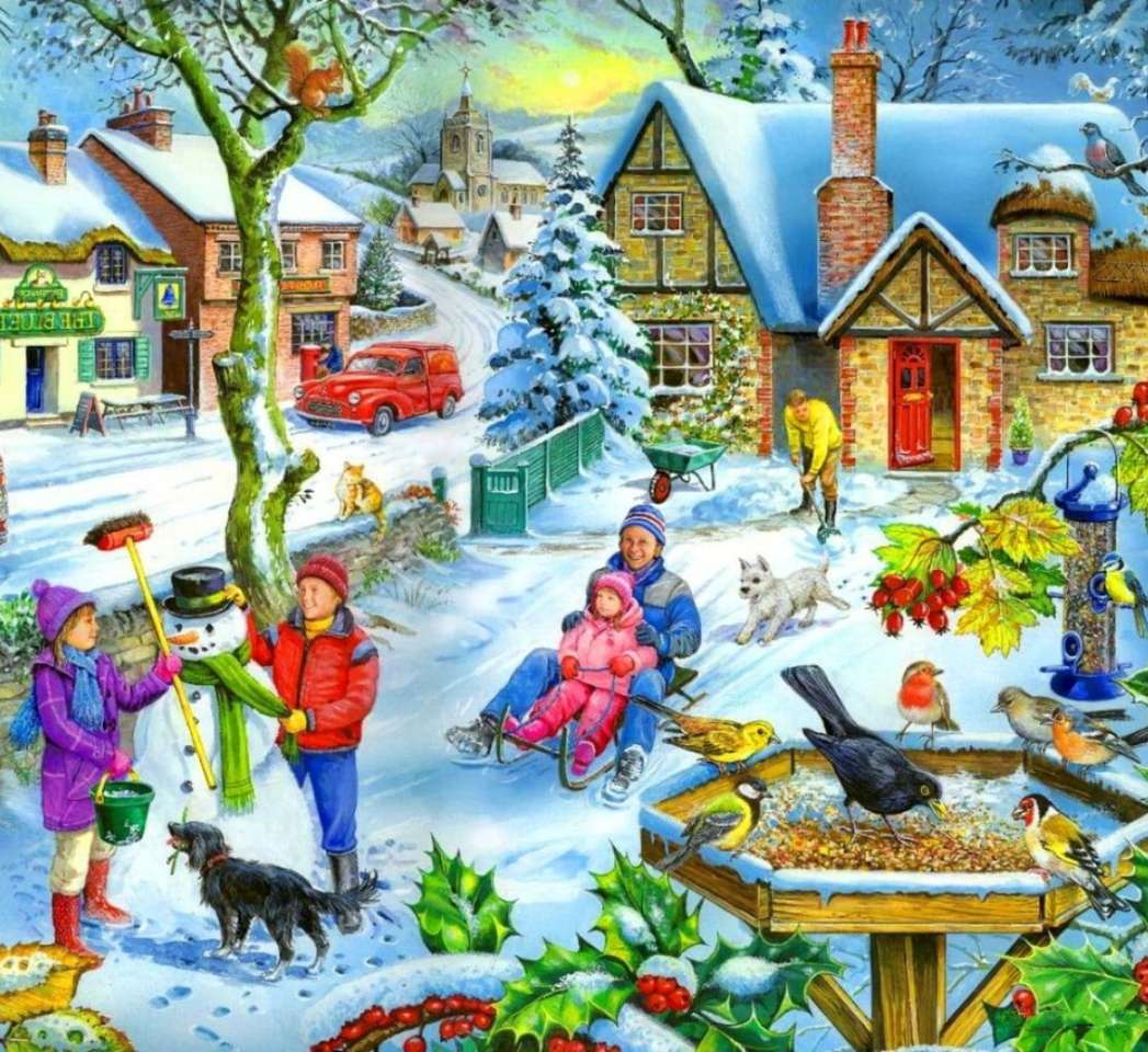 Świąteczny poranek, ile radości i zabawy puzzle online