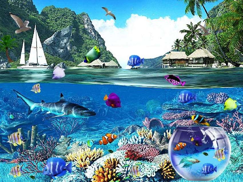 Tropikalny morski świat, piękno zachwyca puzzle online