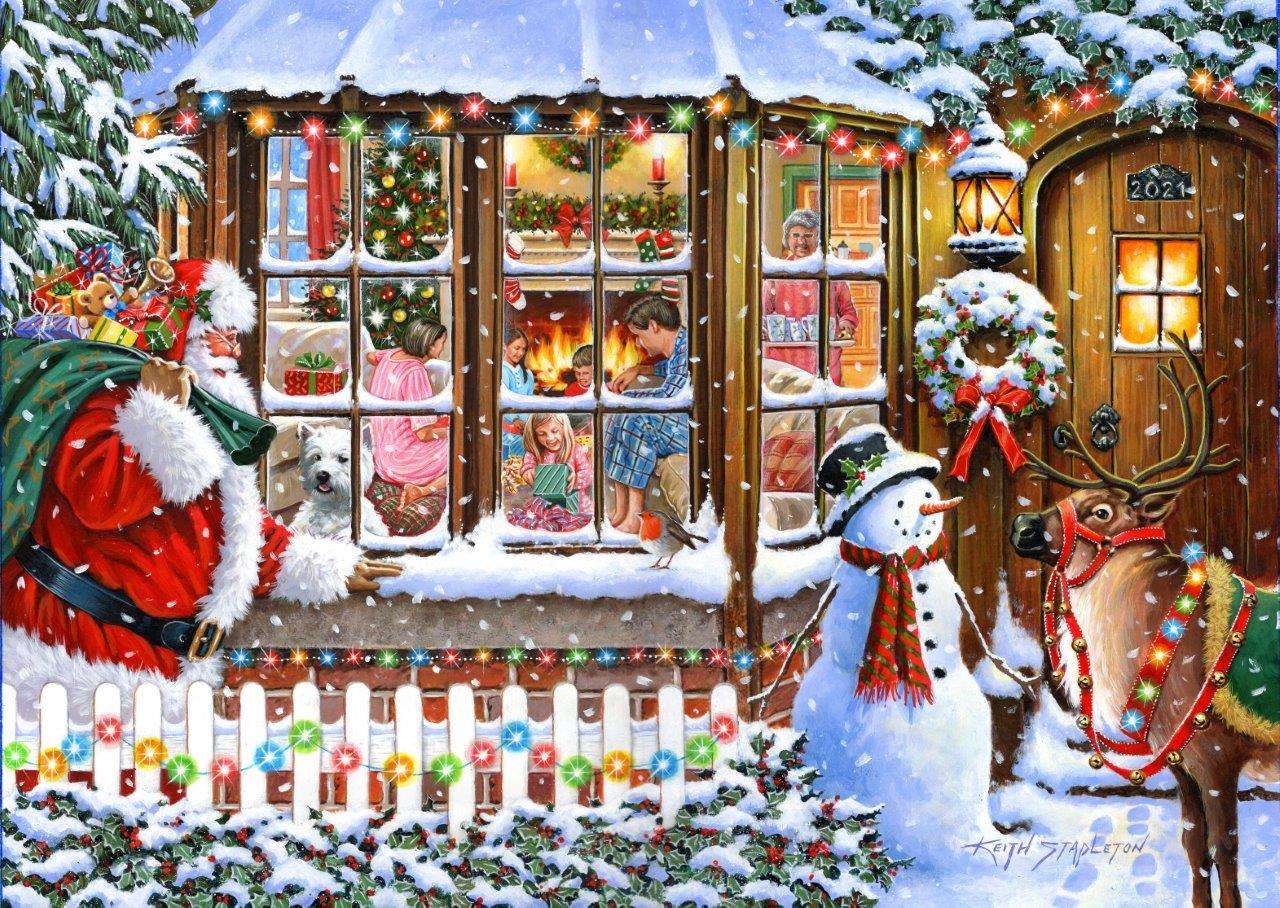 Wizyta Mikołaja w święta puzzle online
