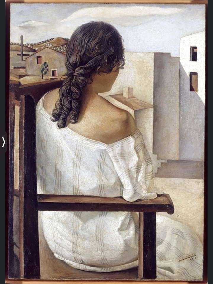 Dziewczyna przy oknie siedzi. puzzle online