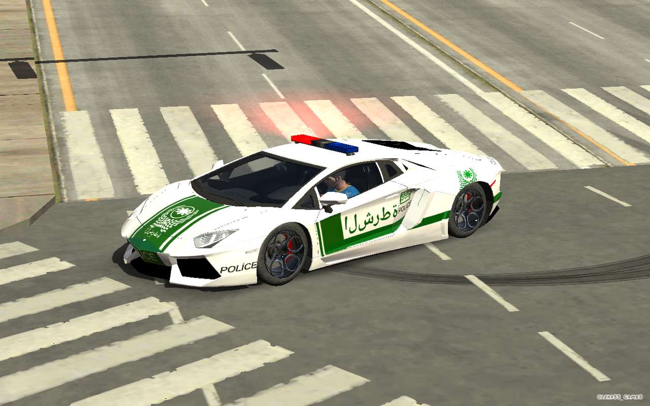 Lamborghini Aventador Samochód policyjny w Dubaju puzzle online