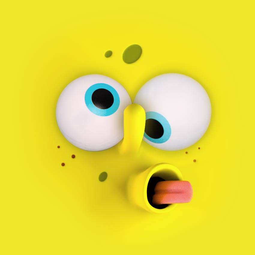 Głupie twarze Spongeboba puzzle online