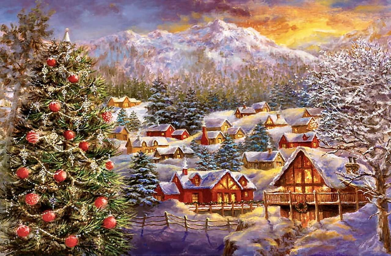 Piękna zimowa sceneria świątecznego okresu puzzle online
