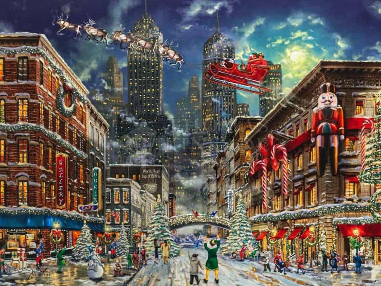 Nadjechał Mikołaj do NY, co za radość puzzle online