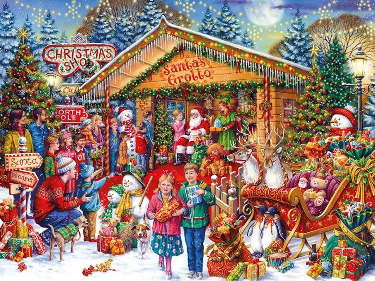 Grota Świętego Mikołaja-szczęśliwe dzieci puzzle online