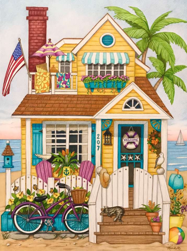 Mały domek na plaży puzzle online