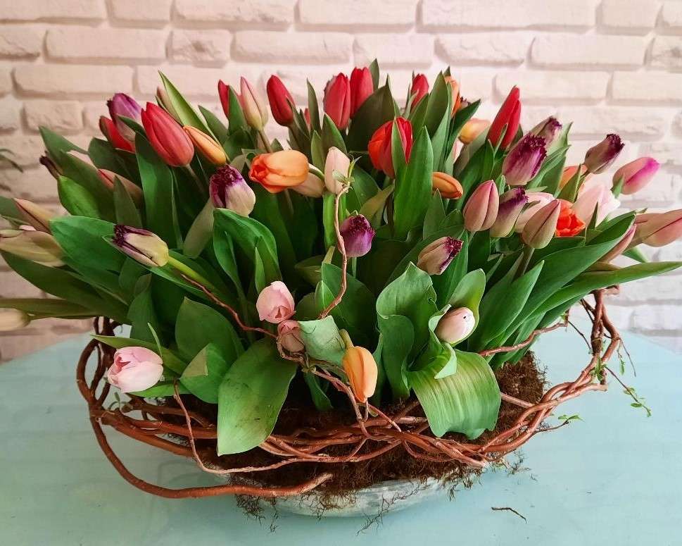 Duży bukiet tulipanów puzzle online