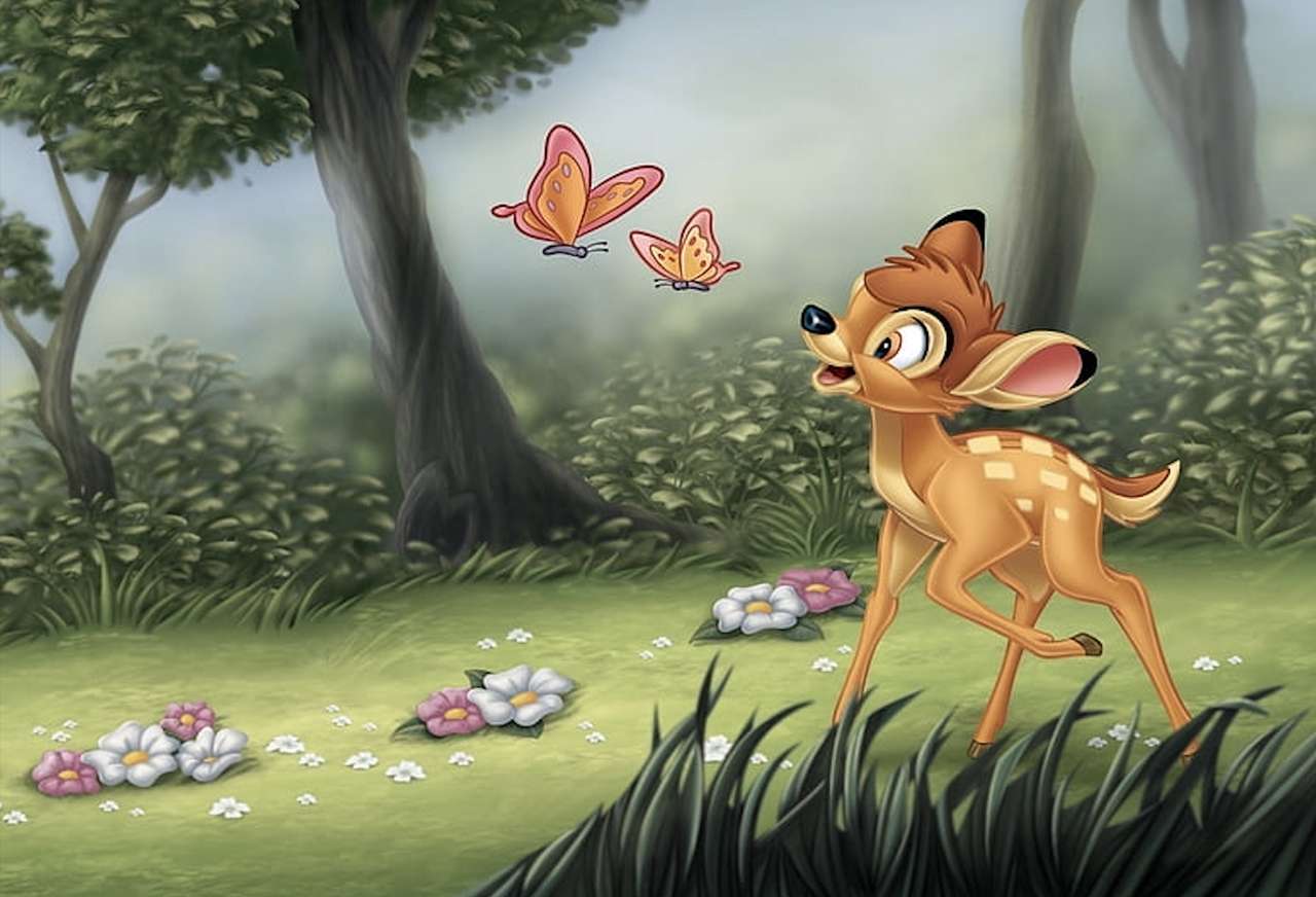 Urocza Bambi z motylkami:) puzzle online