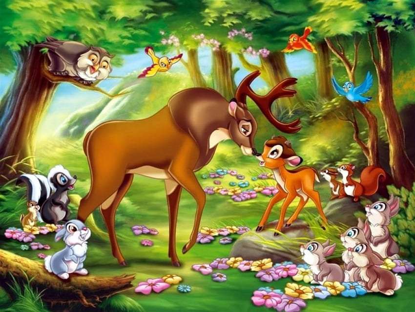 Spotkanie Bambi z przyjacielami puzzle online