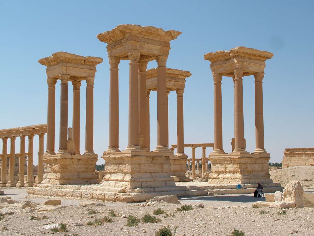 Syria, Palmyra, Tadmor, oazy, ruiny, przyczepy kempingowe puzzle online