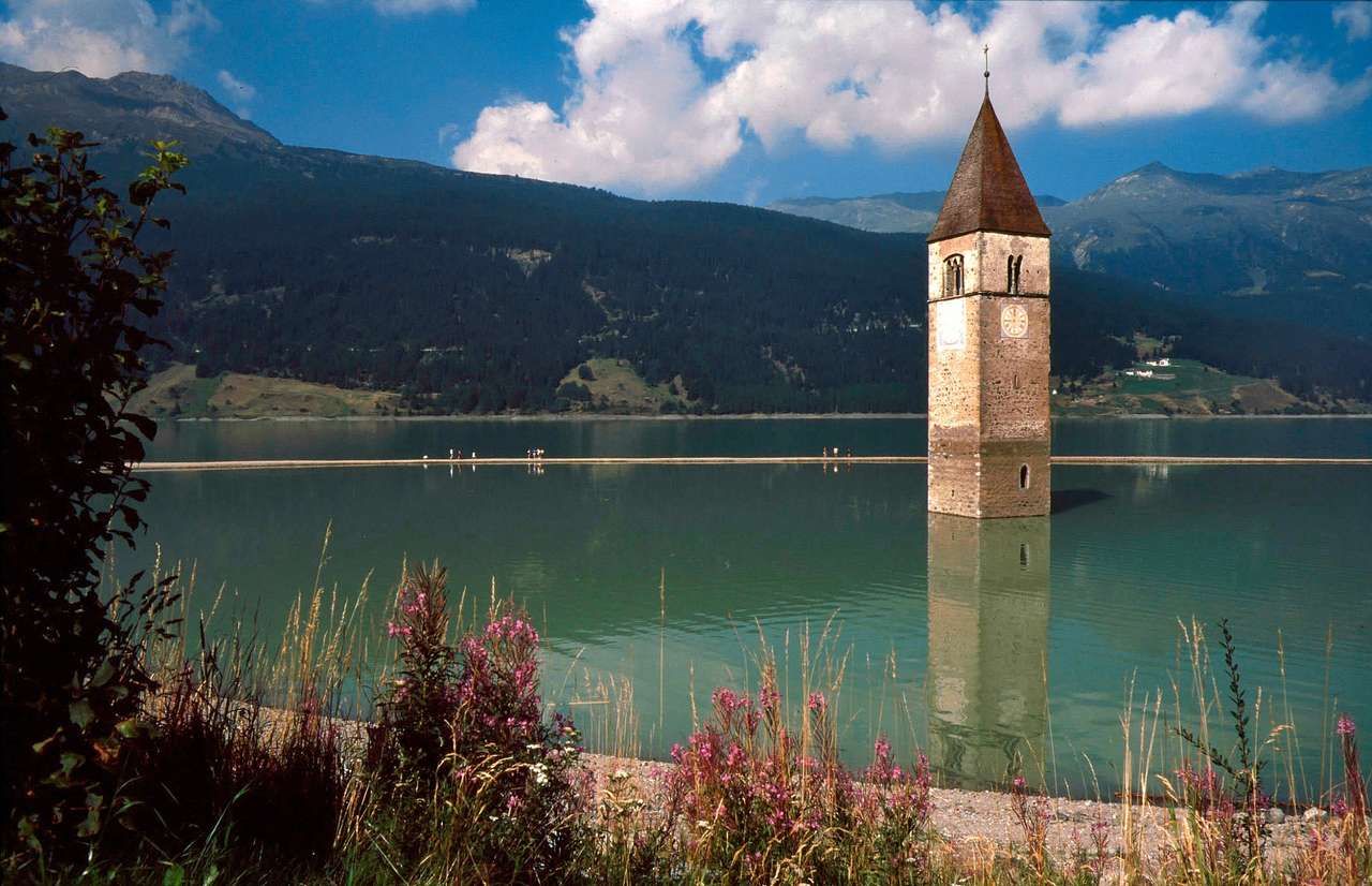 Jezioro Reschen, Włochy puzzle online