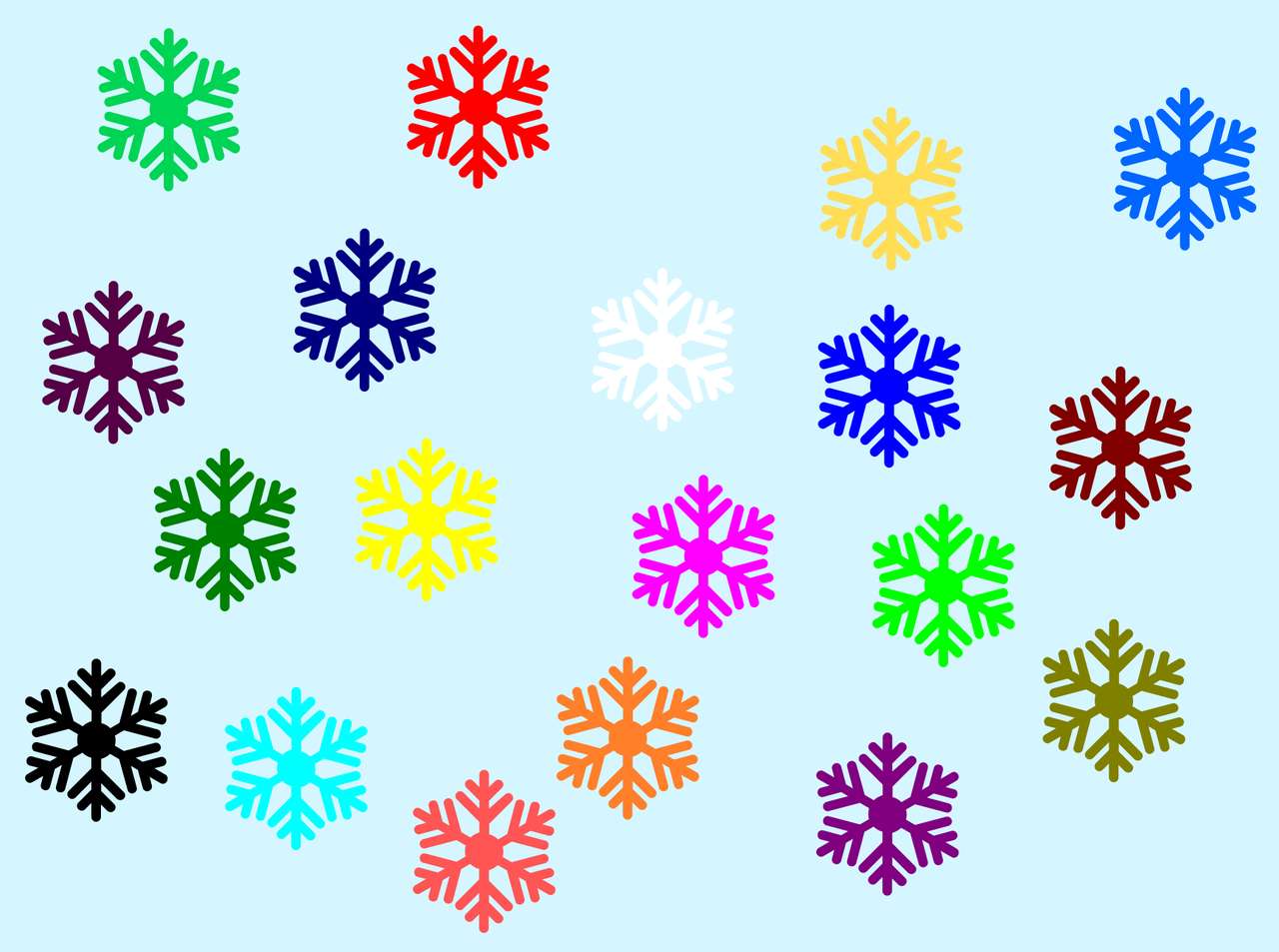 kolorowe płatki śniegu puzzle online