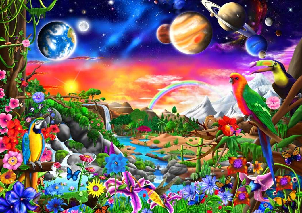 Bajeczny kosmiczny raj puzzle online