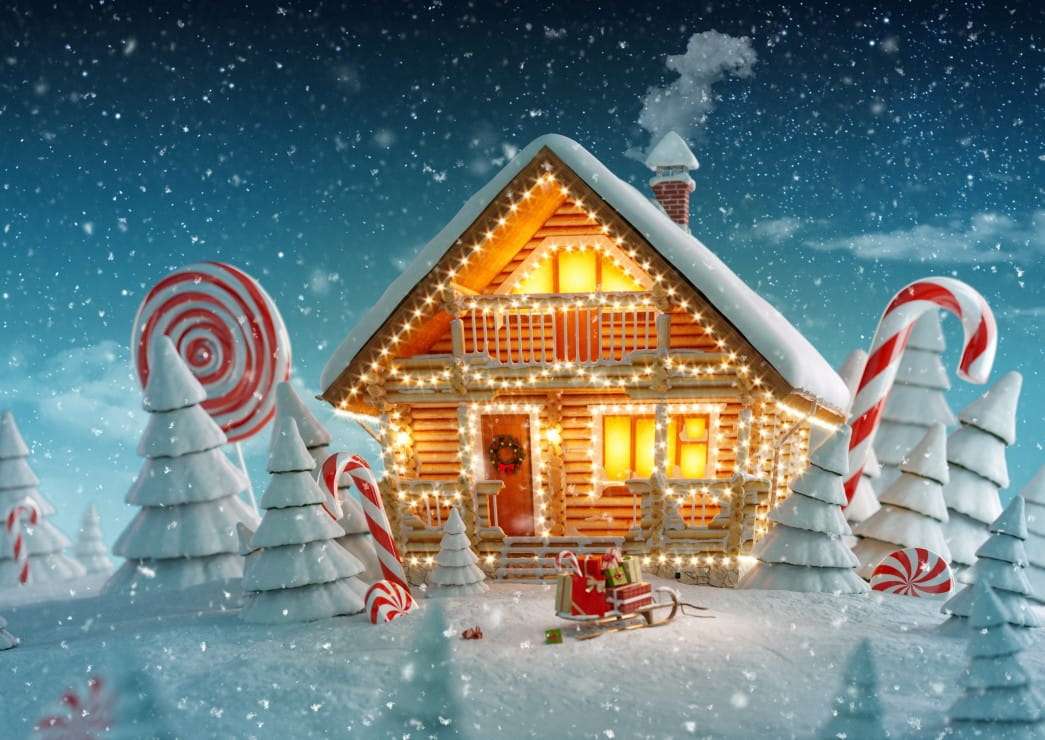 Uroczy domek w zimowej pierzynce:) puzzle online