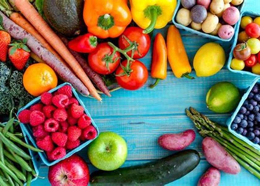 Sezonowe witaminy w owocach i warzywach puzzle online
