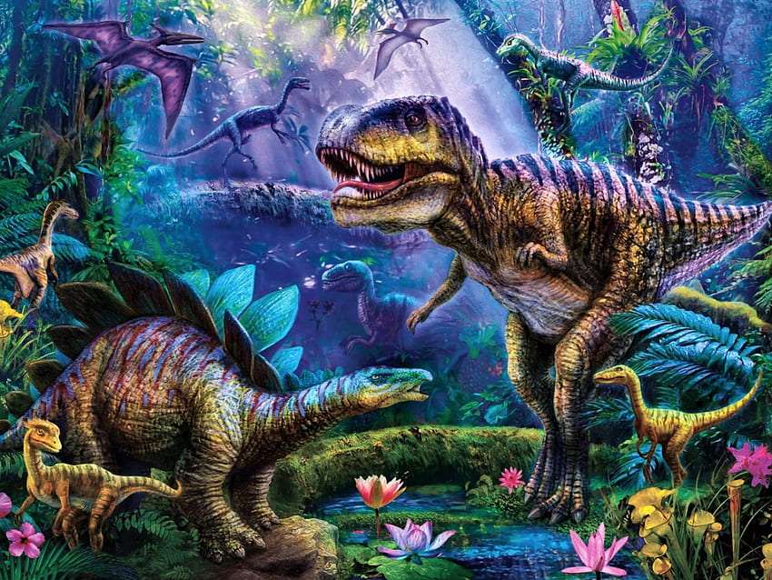 Dżungla dinozaurów puzzle online
