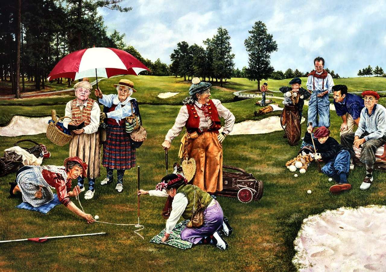 Golf seniorów-pomiar odległości musi być:) puzzle online