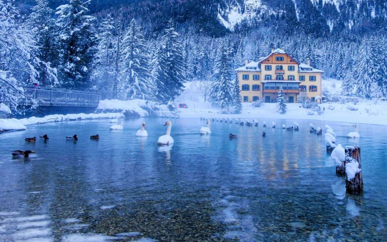 Zima we włoskich Alpach, piękny widok puzzle online