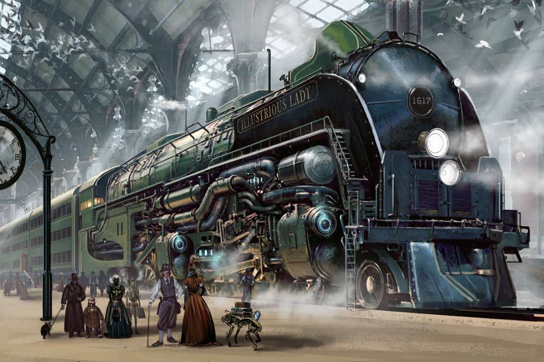 steampunkowy pociąg puzzle online
