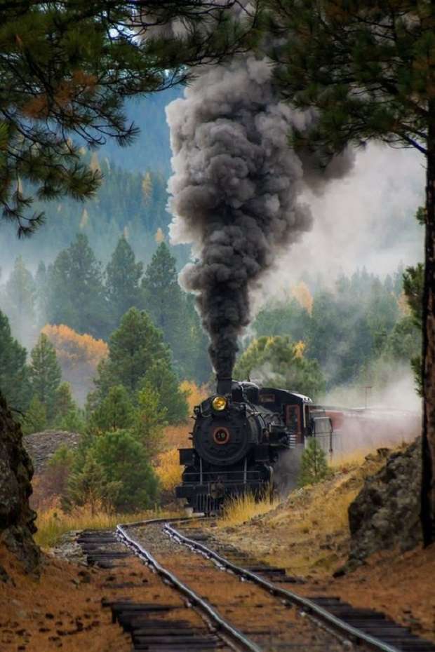 pociąg parowy w górach puzzle online