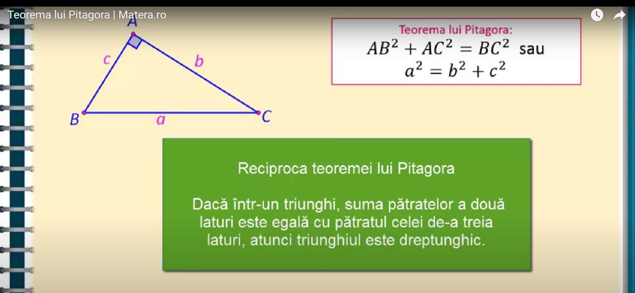Twierdzenie Pitagorasa; Twierdzenie Pitagorasa puzzle online