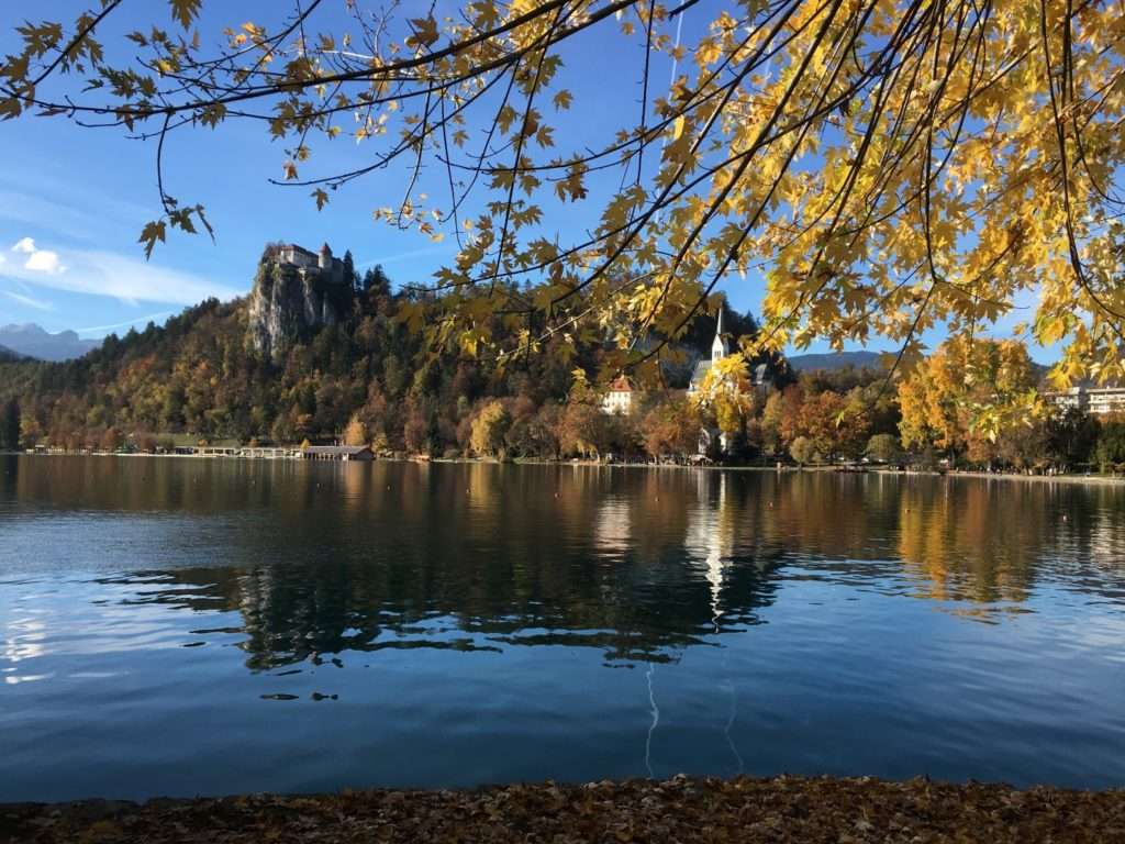 Słowenia, Krajobraz, Jezioro, Niebo puzzle online
