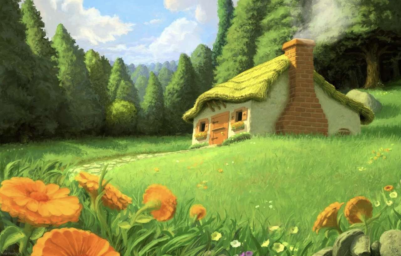 Leśny, fajny domek sennych marzeń:) puzzle online