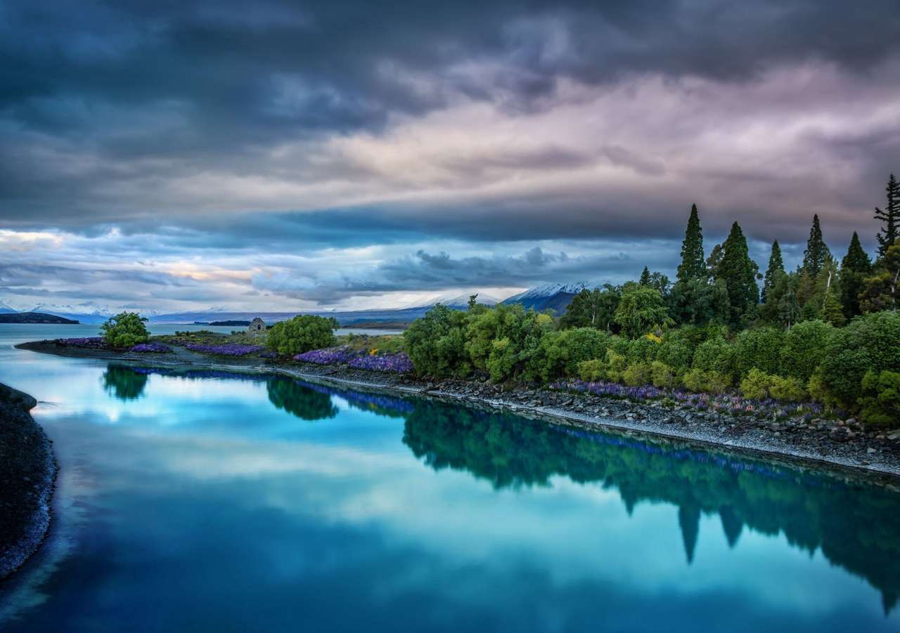 Nowa Zelandia-''Niebiański ''krajobraz jeziora puzzle online
