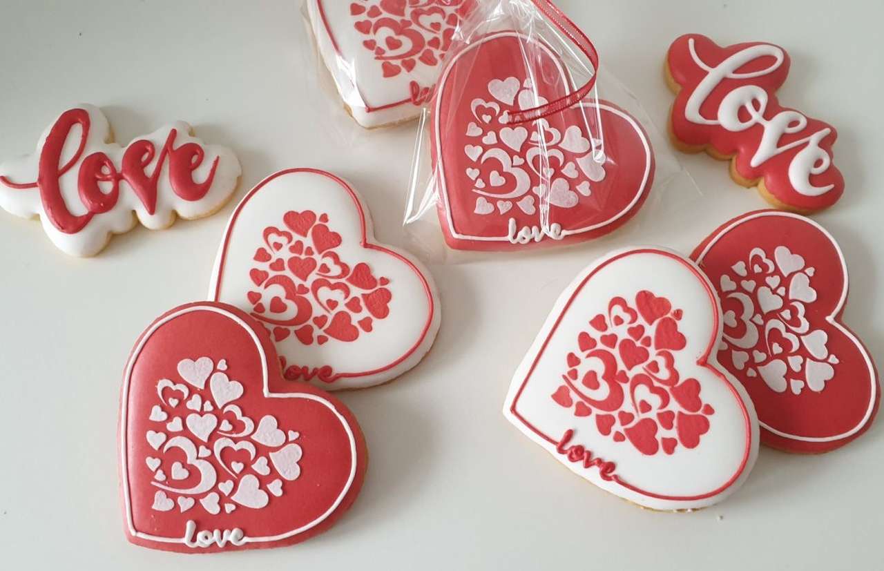 Lukrowane ciasteczka Walentynkowe puzzle online