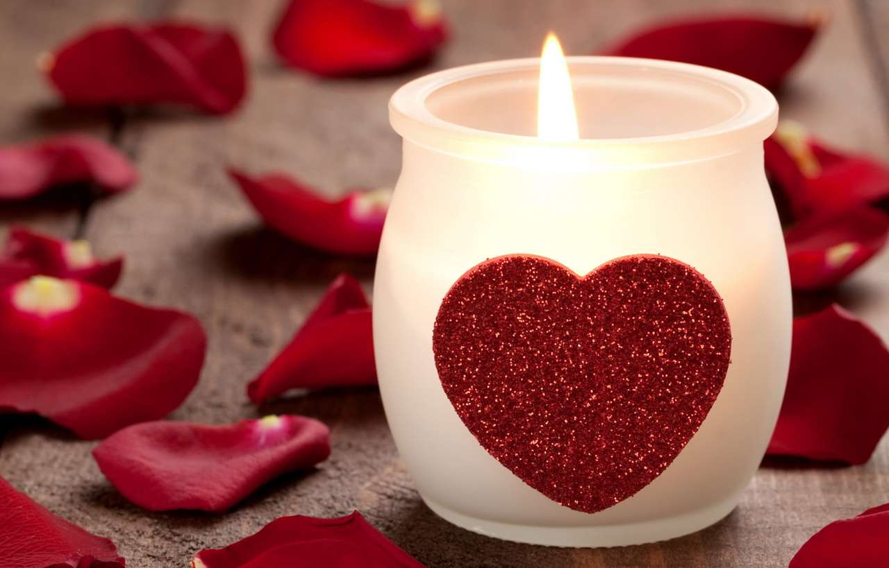 Walentynkowa urocza świeczka puzzle online