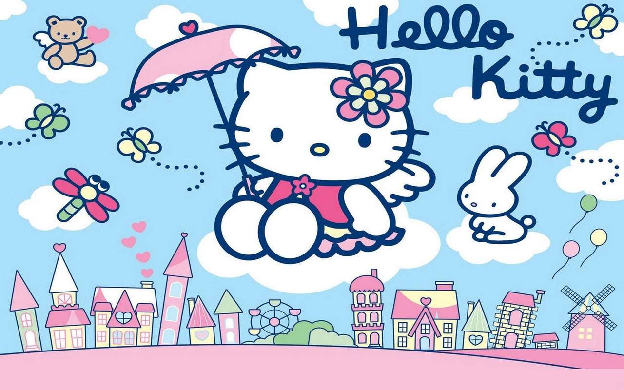 Hello Kitty pejzaż miejski puzzle online