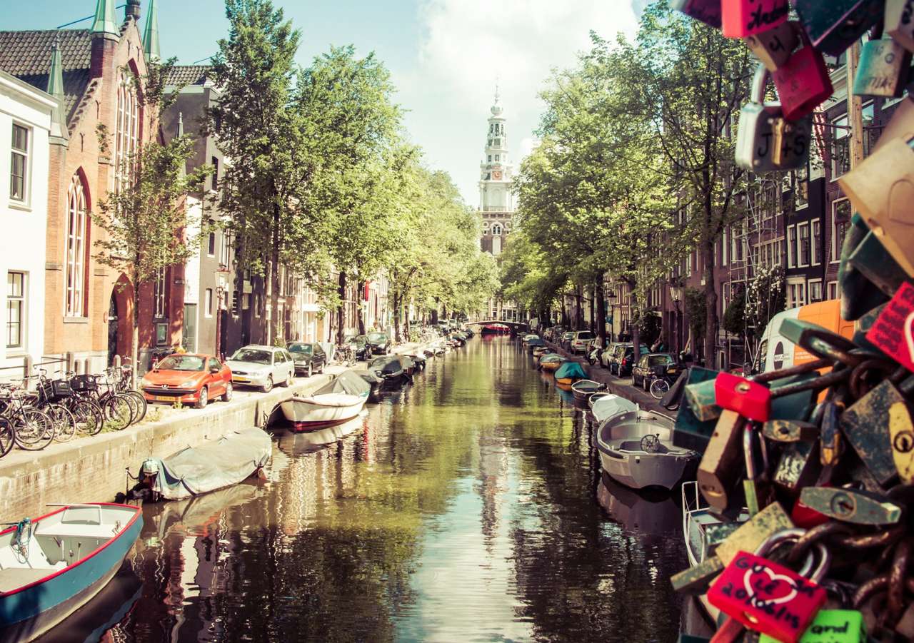 Lato w Amsterdamie, kłódki zakochanych:) puzzle online